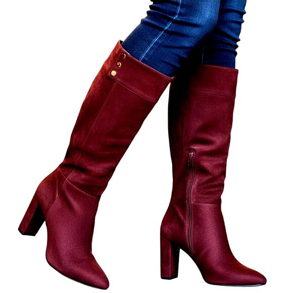 Jones New York Shoes - Jones New York 6 Maroon Women's Knee Length Riding Boots Shoes